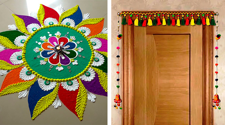 Rangoli for diwali decoration, Toran for diwali decorations, How to do Diwali decorations, Best diwali decorations, DIY ideas for diwali decoration, diwali decoration at home, Diwali decoration items